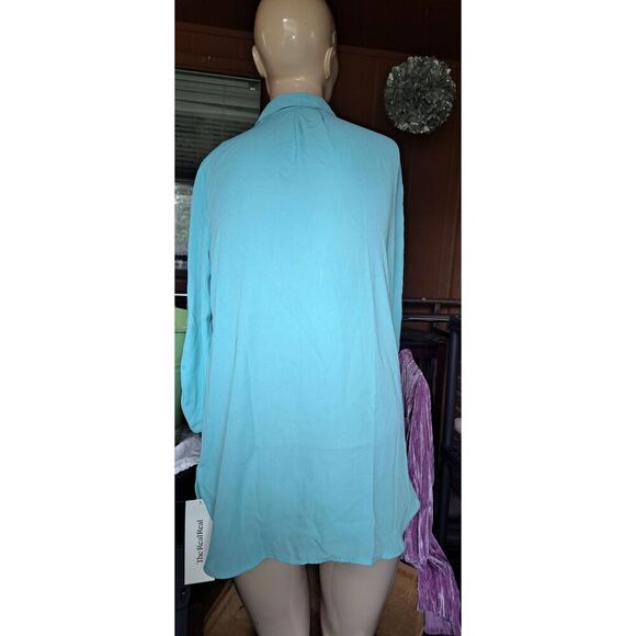 Michael Michael Kors Small Aqua Sheer Blouse - Picture 4 of 7